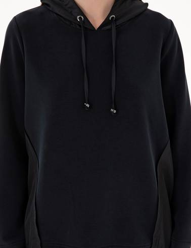 Siyah Comfort Fit Sweatshirt