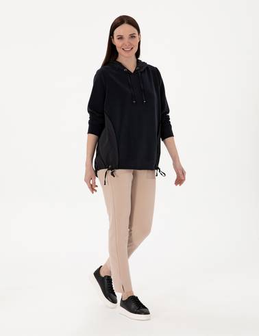 Siyah Comfort Fit Sweatshirt