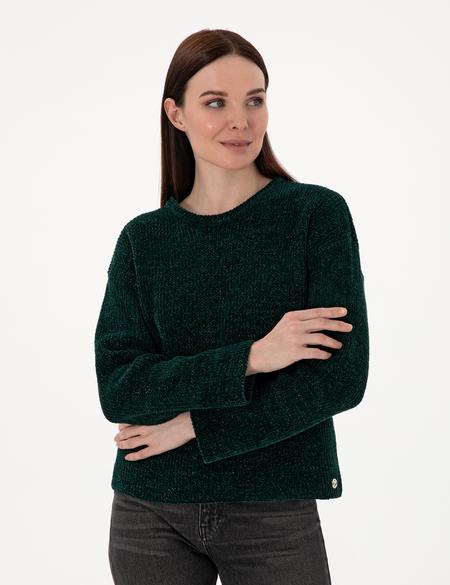 Koyu Yeşil Oversize Kazak - 50290610017