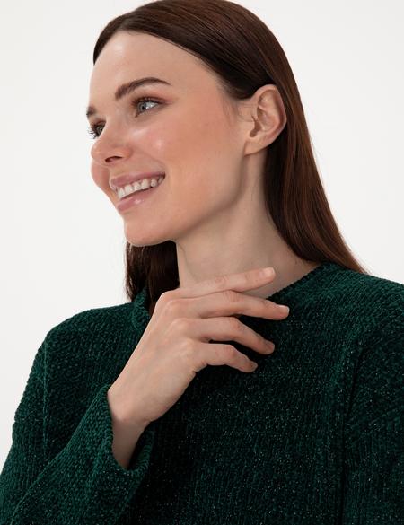 Koyu Yeşil Oversize Kazak - 50290610017