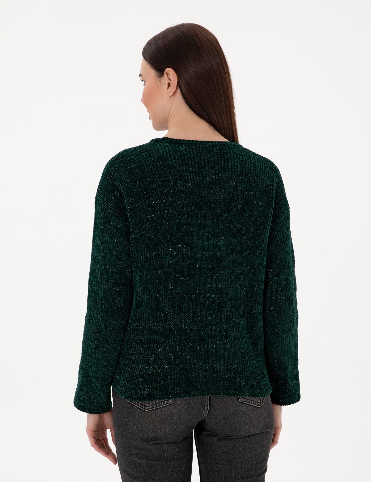 Koyu Yeşil Oversize Kazak - 50290610017