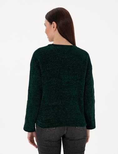 Koyu Yeşil Oversize Kazak