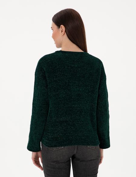 Koyu Yeşil Oversize Kazak - 50290610017