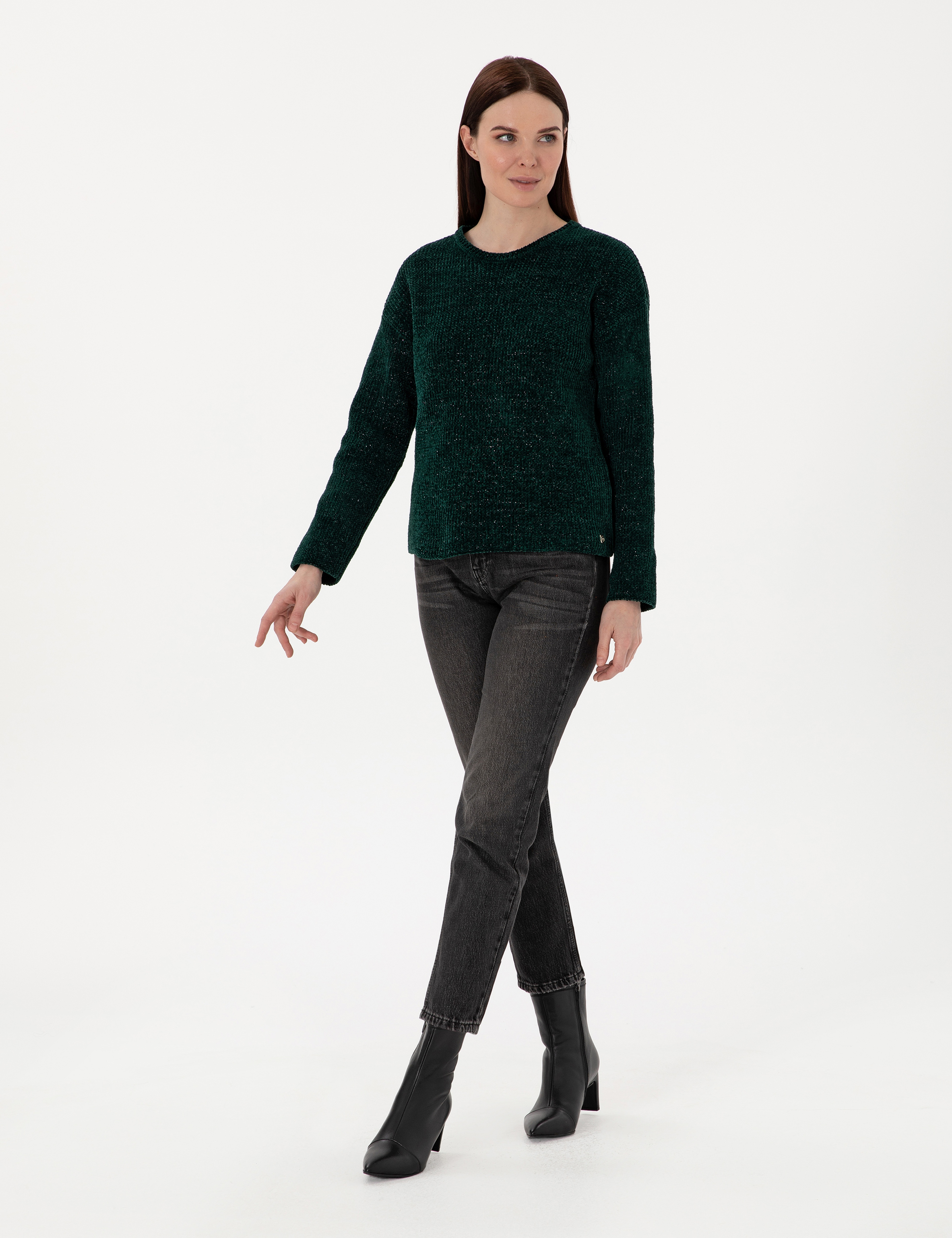 Koyu Yeşil Oversize Kazak - Image 4