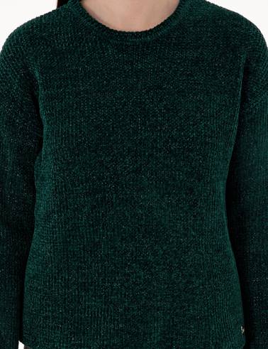 Koyu Yeşil Oversize Kazak