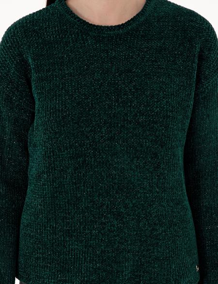 Koyu Yeşil Oversize Kazak - 50290610017