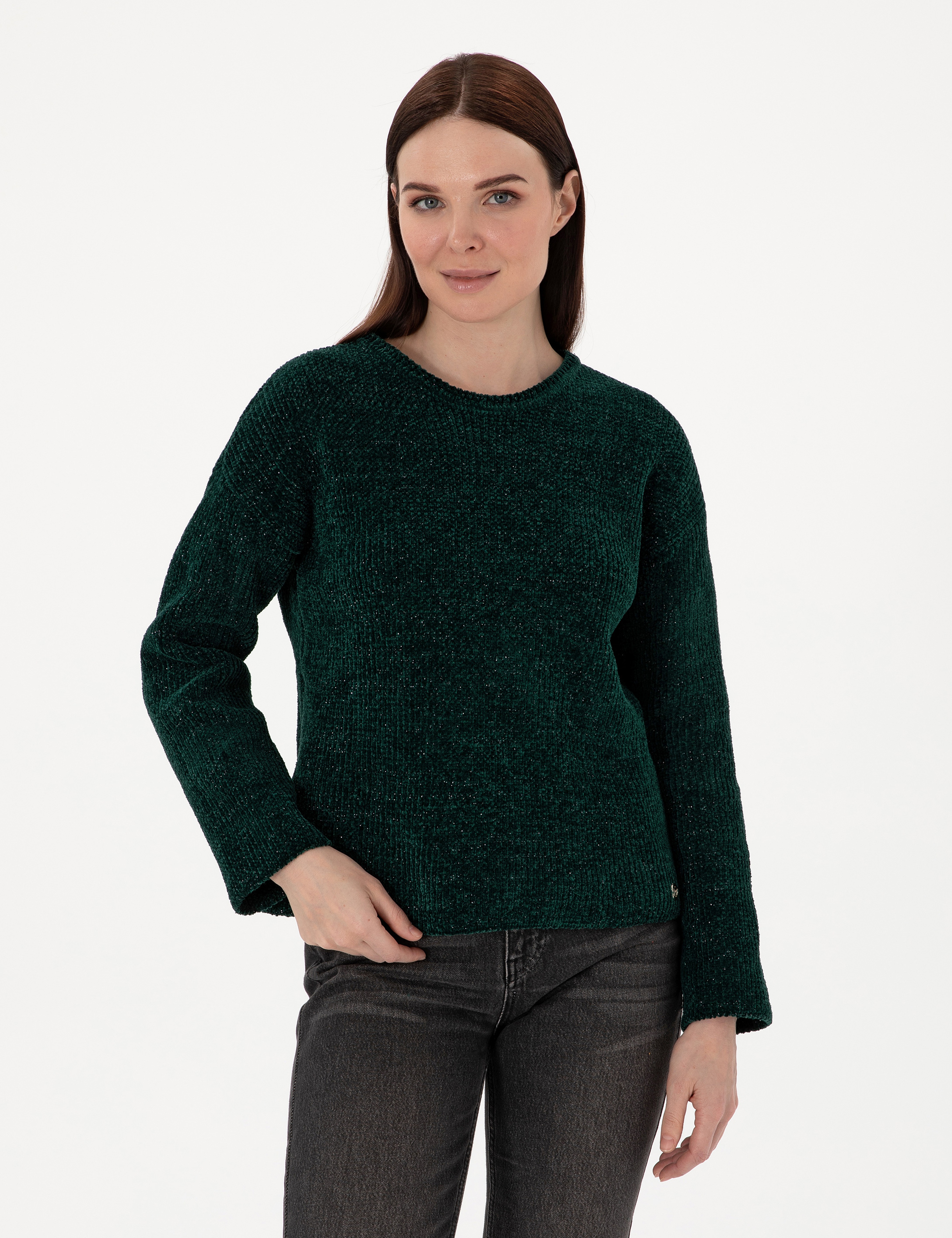 Koyu Yeşil Oversize Kazak - Image 1