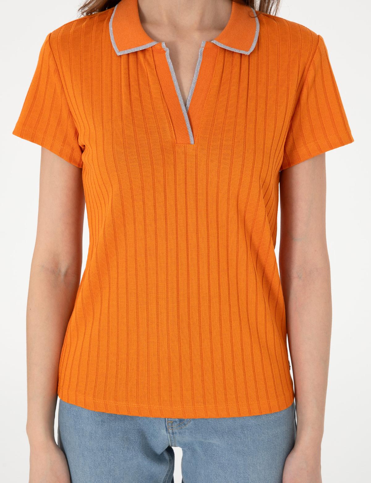 Turuncu Slim Fit Basic Tişört - 50306039089