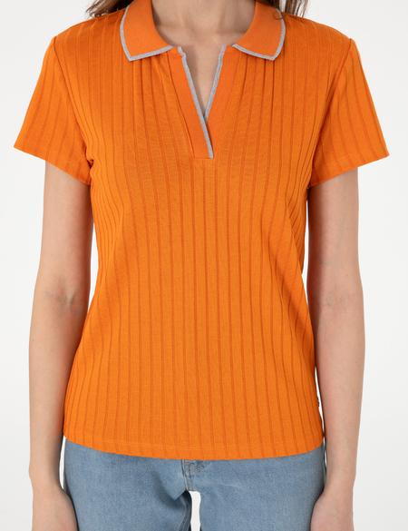 Turuncu Slim Fit Basic Tişört - 50306039089