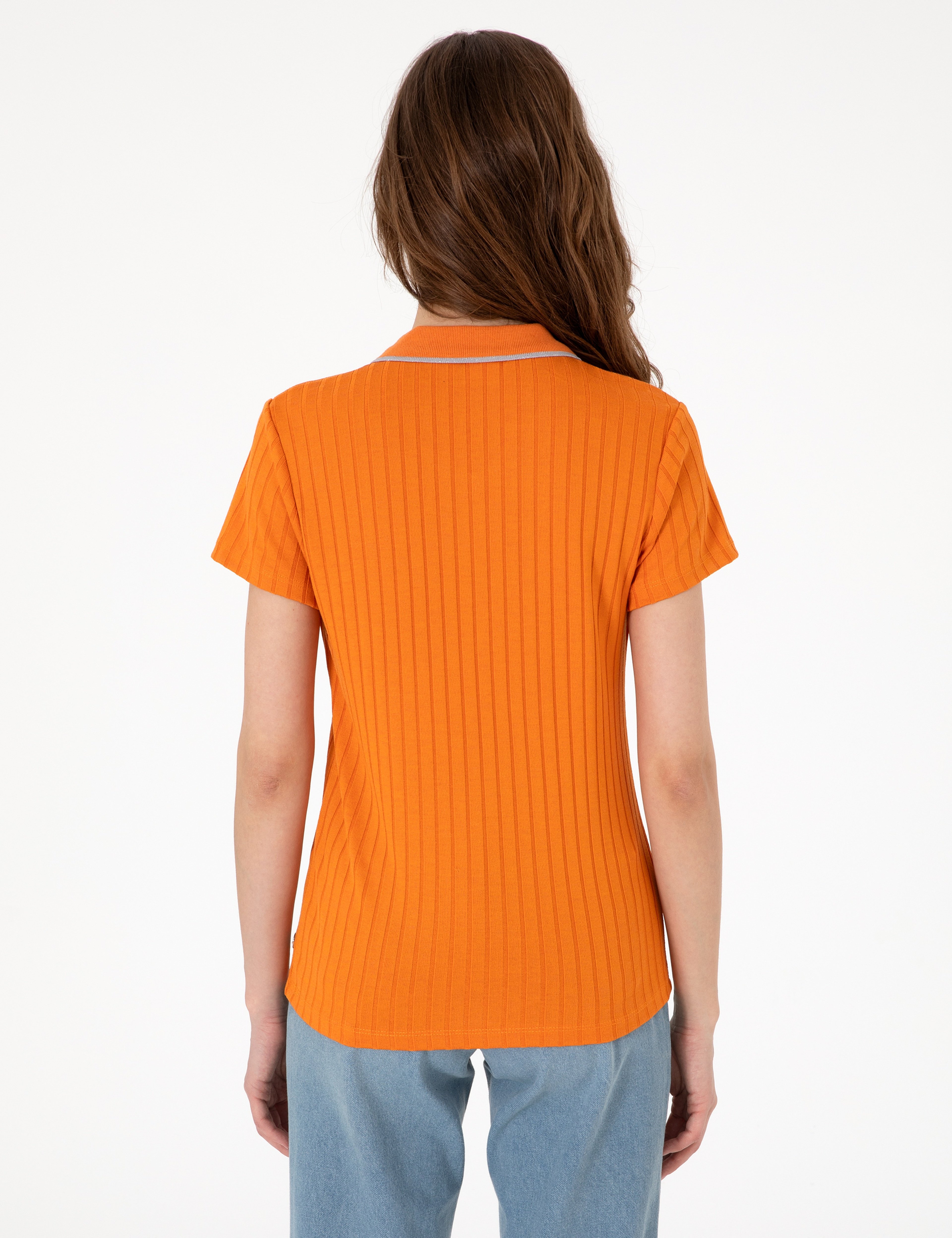 Turuncu Slim Fit Basic Tişört