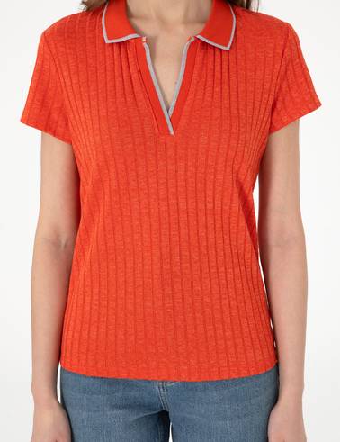 Kırmızı Slim Fit Basic Tişört