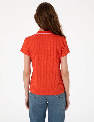 Kırmızı Slim Fit Basic Tişört