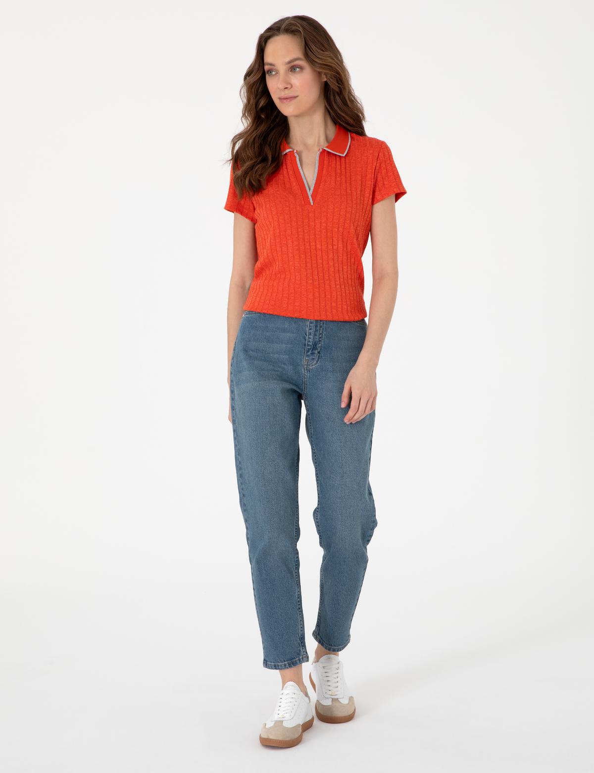 Kırmızı Slim Fit Basic Tişört - 50306039075