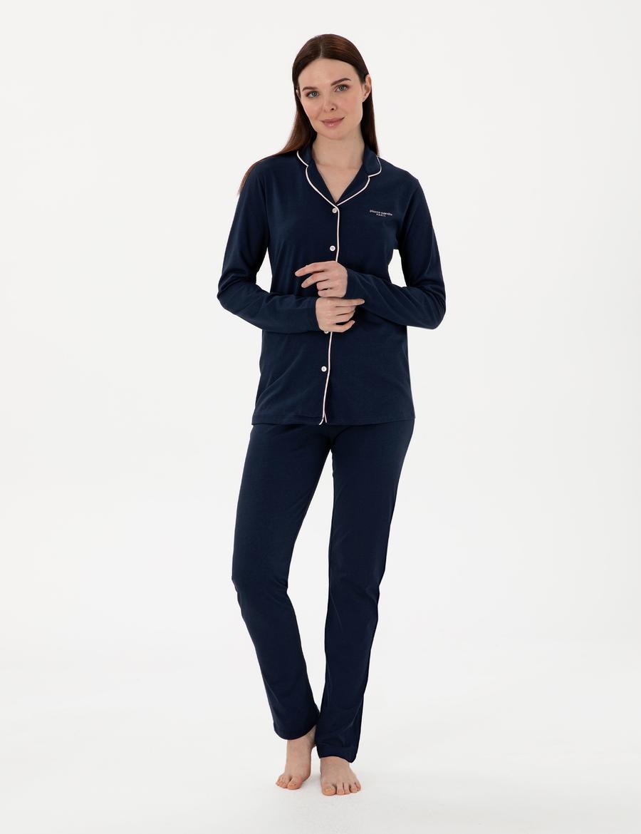 Lacivert Gömlek Pijama Takımı