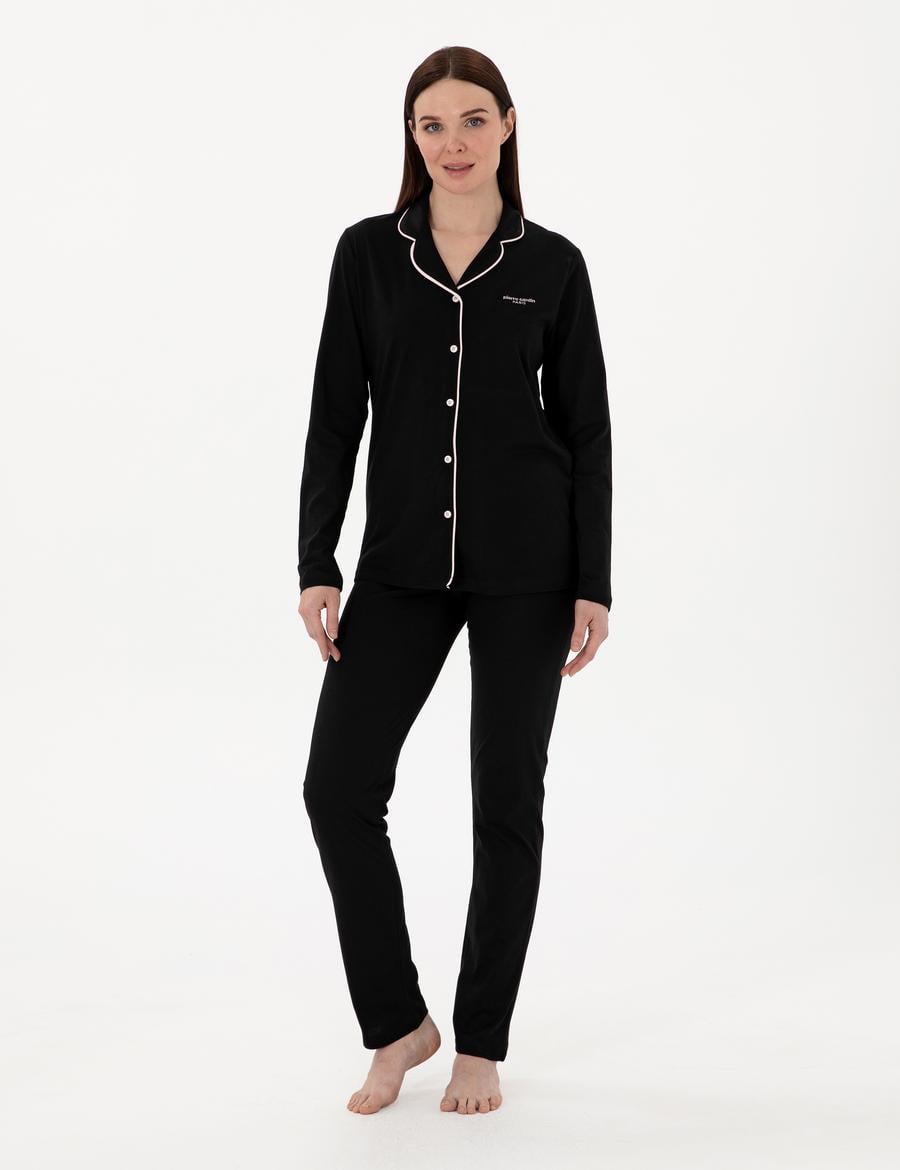 Siyah Gömlek Pijama Takımı