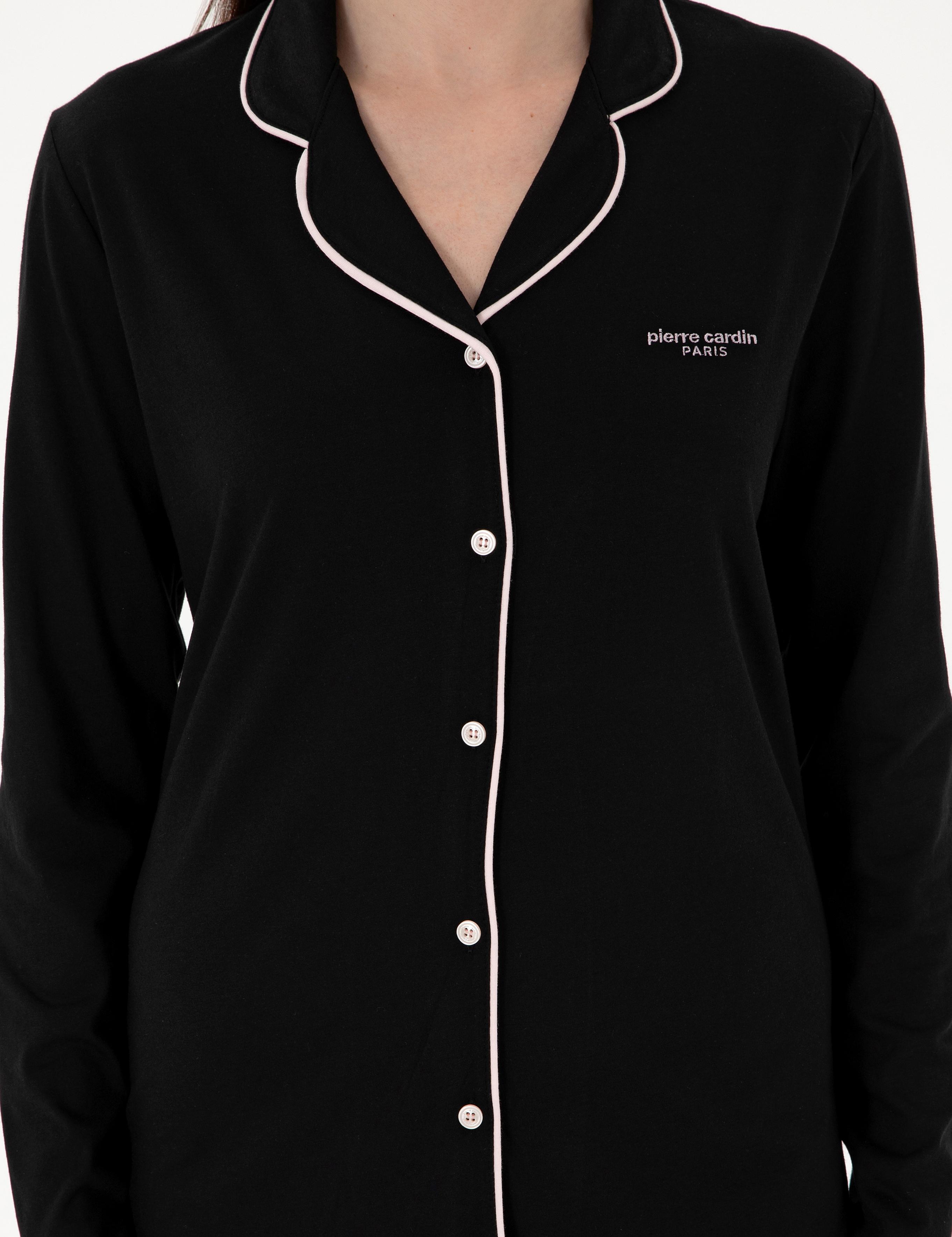 Siyah Gömlek Pijama Takımı