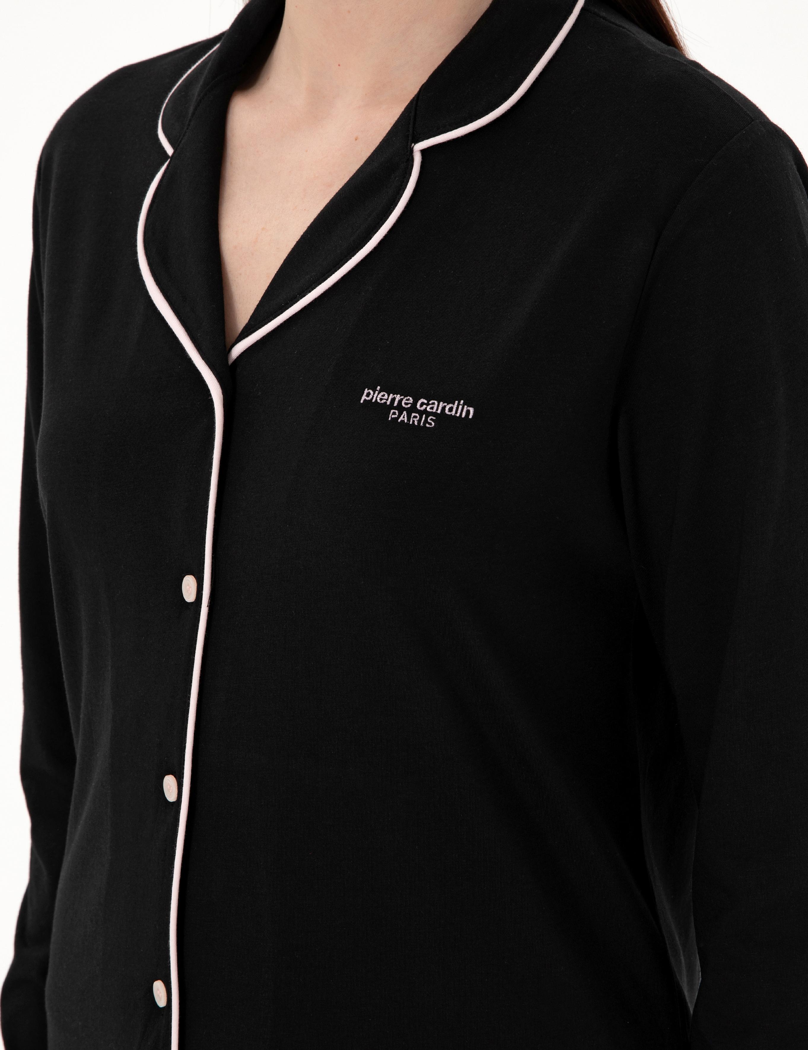 Siyah Gömlek Pijama Takımı