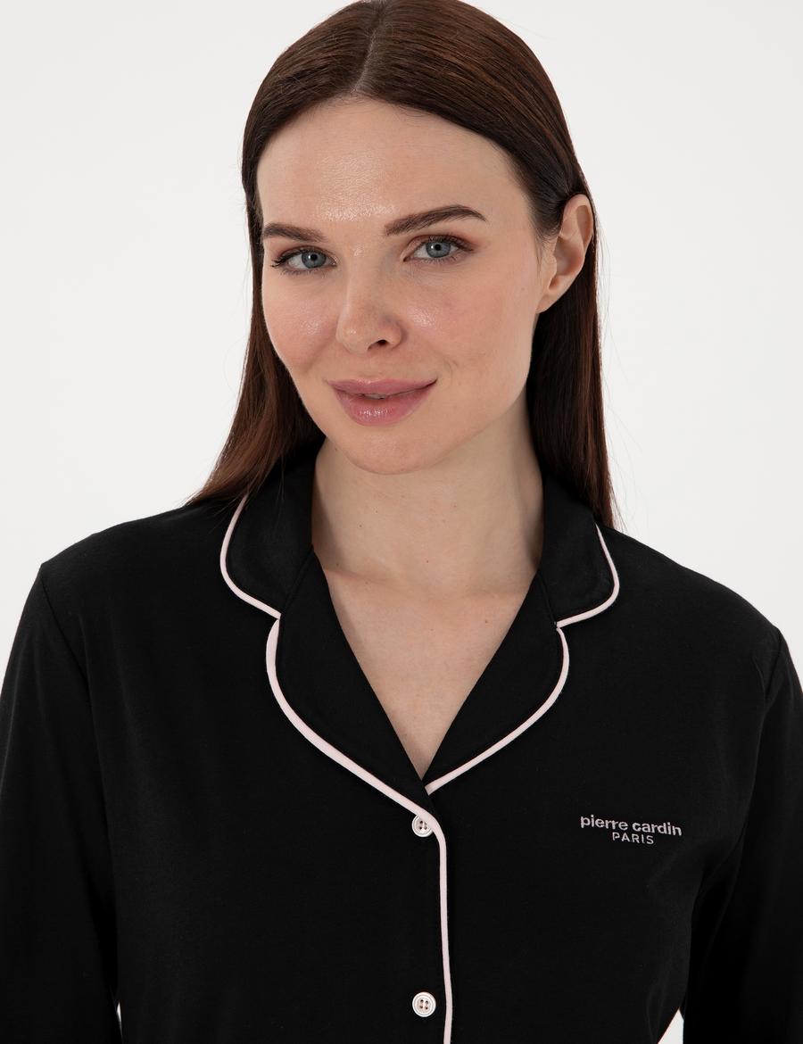 Siyah Gömlek Pijama Takımı