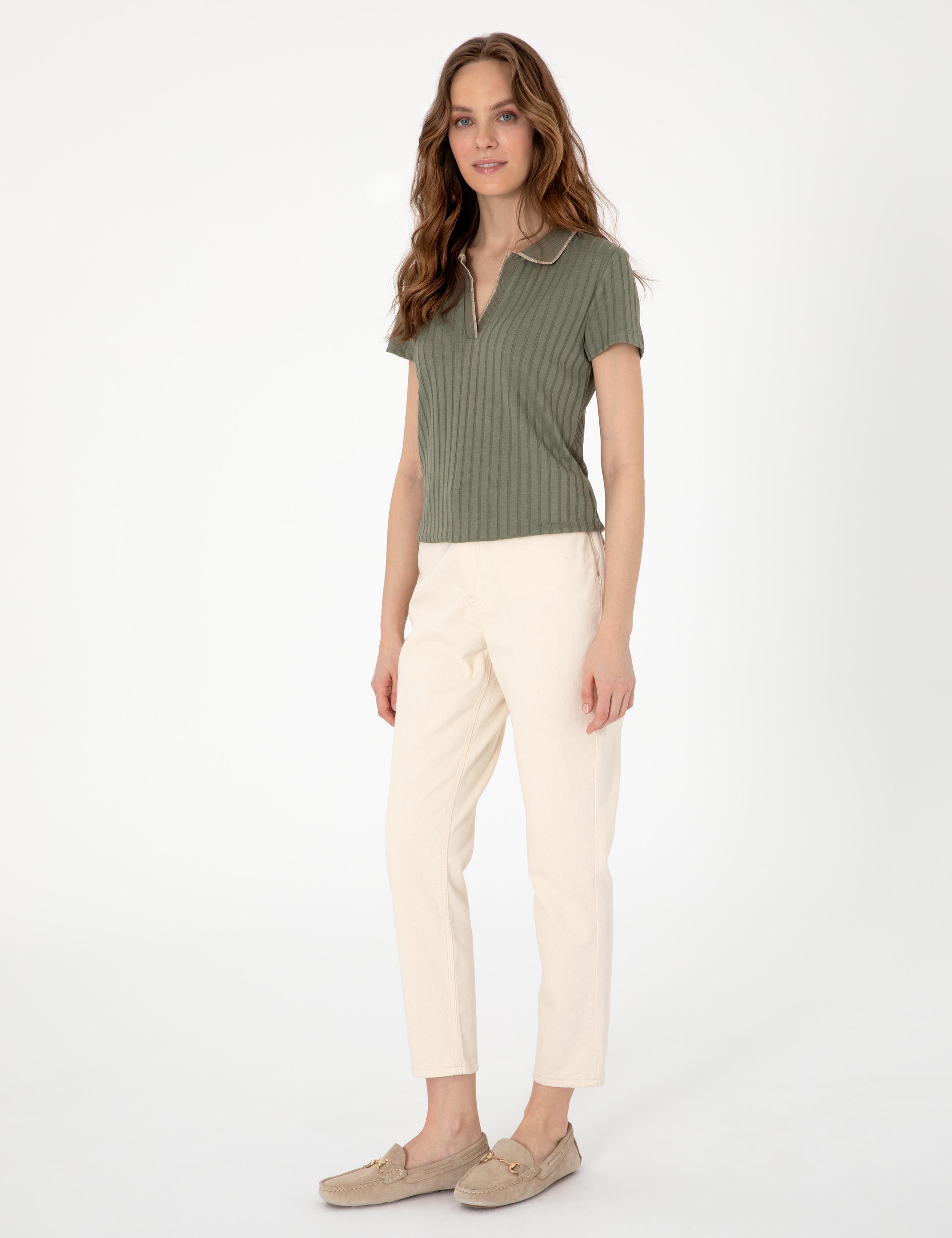 Haki Slim Fit Basic Tişört