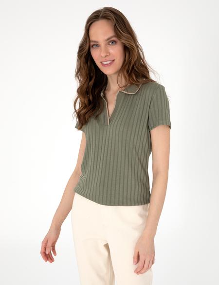 Haki Slim Fit Basic Tişört - 50306039078