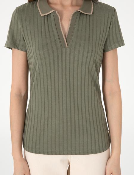 Haki Slim Fit Basic Tişört - 50306039078