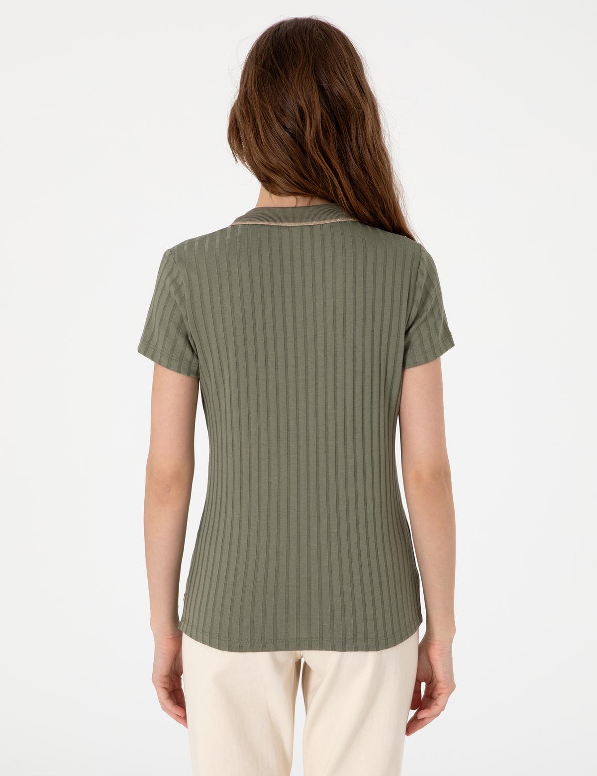 Haki Slim Fit Basic Tişört - 50306039078