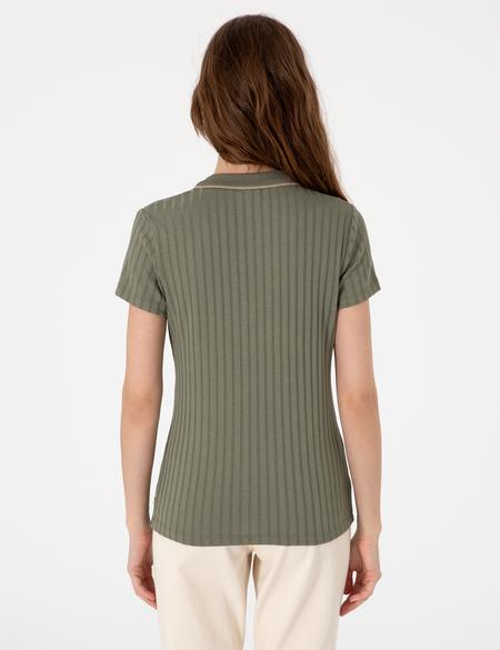 Haki Slim Fit Basic Tişört - 50306039078