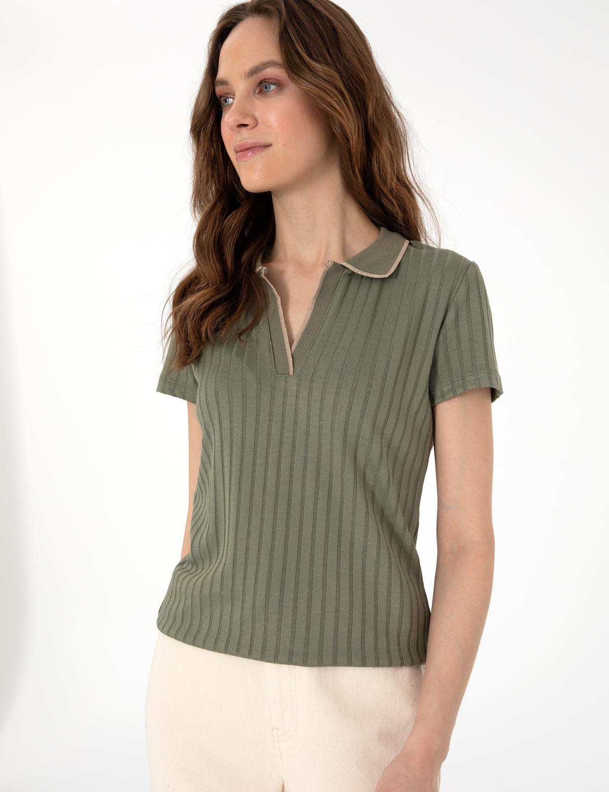 Haki Slim Fit Basic Tişört