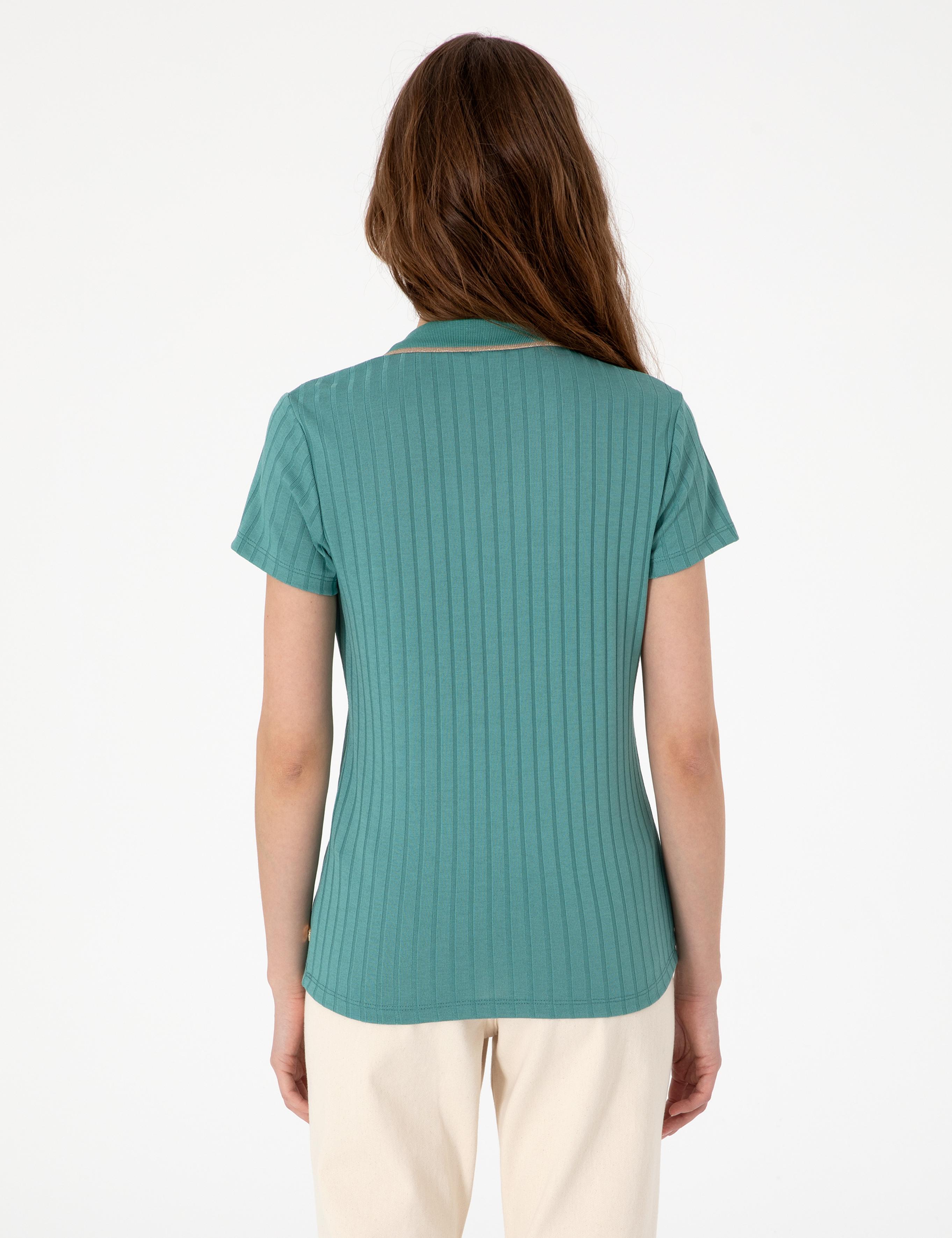 Yeşil Slim Fit Basic Tişört