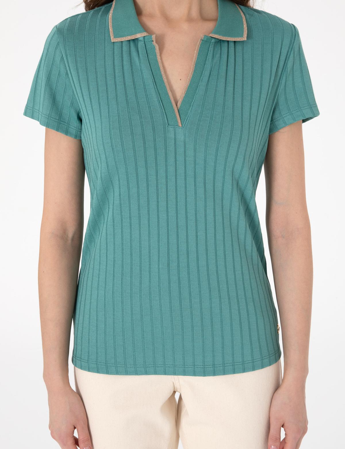 Yeşil Slim Fit Basic Tişört - 50306039068