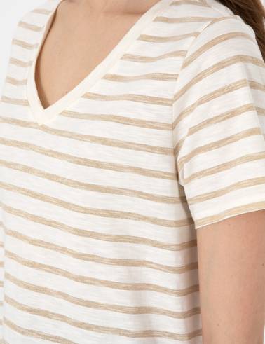 Krem Regular Fit Tişört