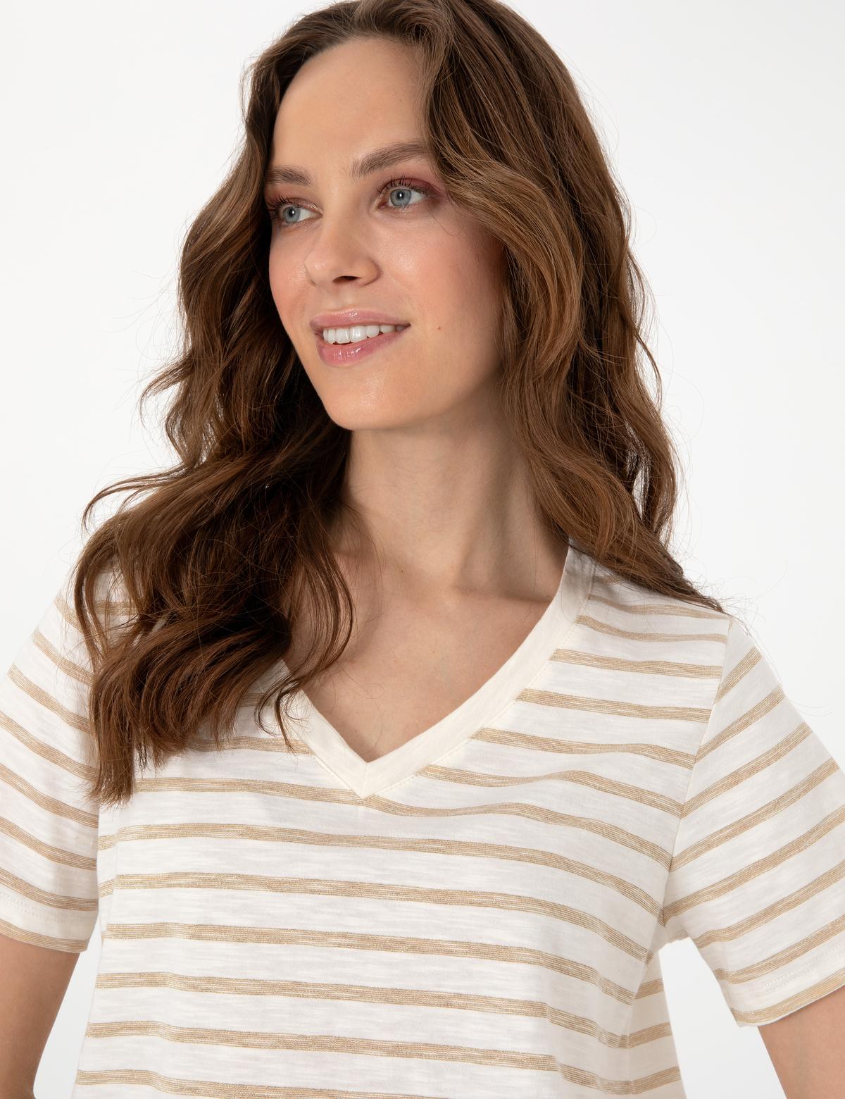 Krem Regular Fit Tişört - 50301426008