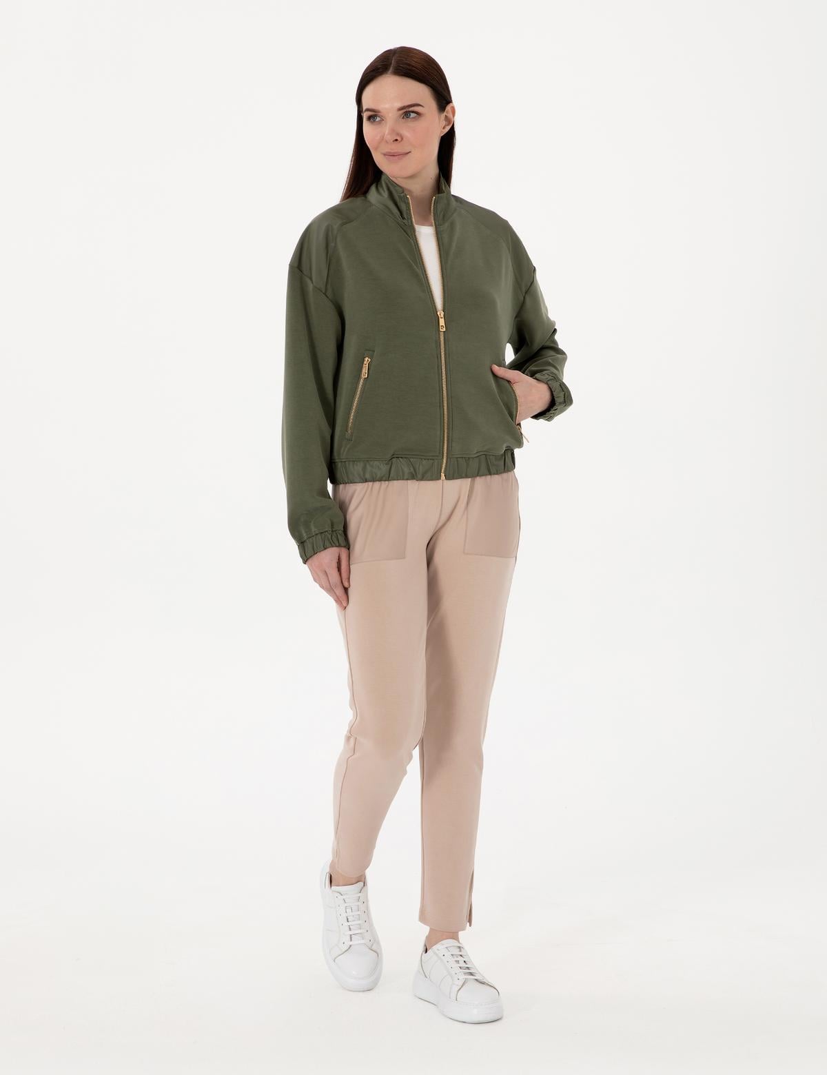 Haki Comfort Fit Örme Hırka - 50301345012