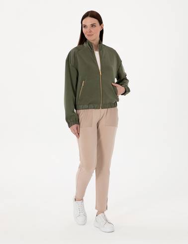 Haki Comfort Fit Örme Hırka