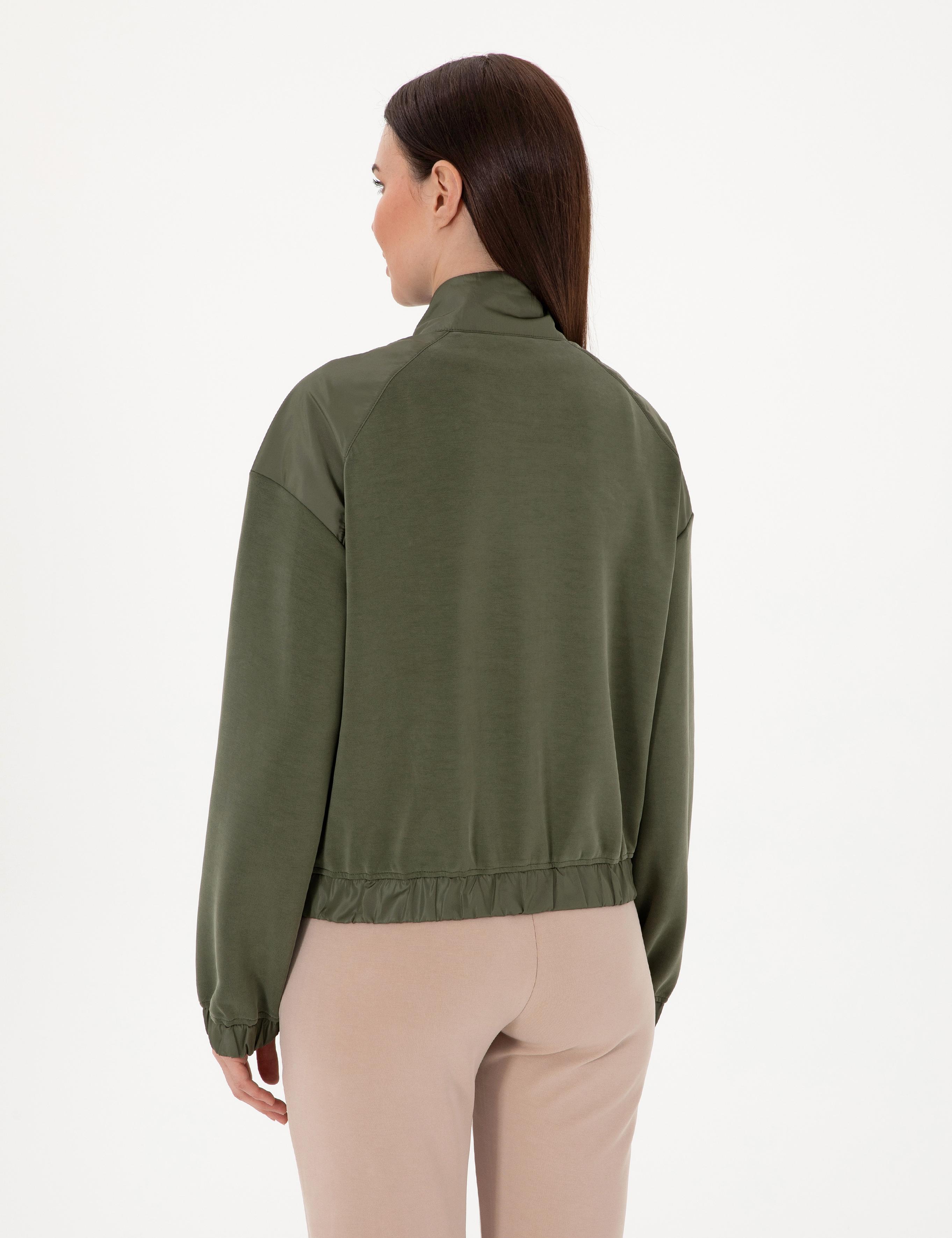 Haki Comfort Fit Örme Hırka