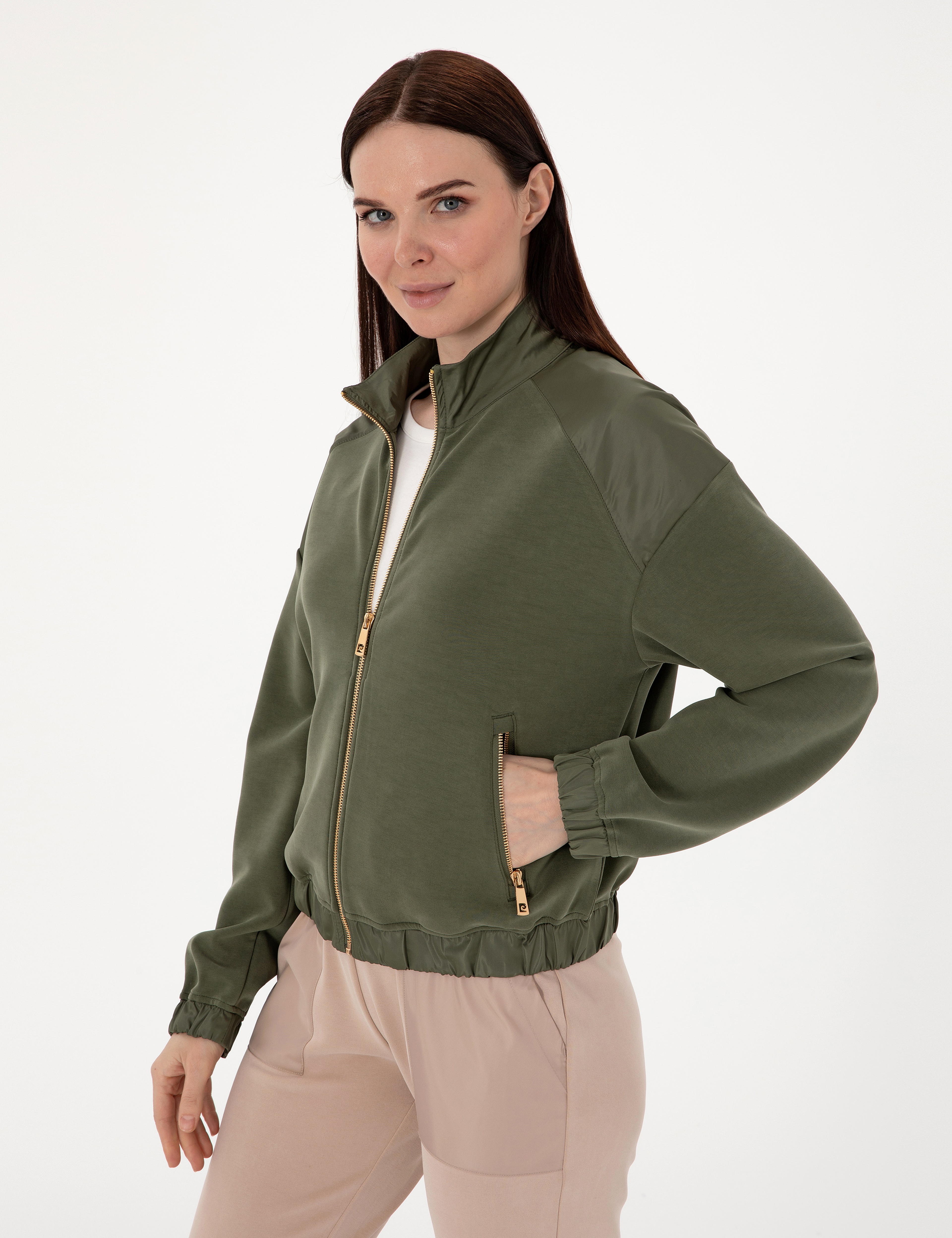 Haki Comfort Fit Örme Hırka - Image 3