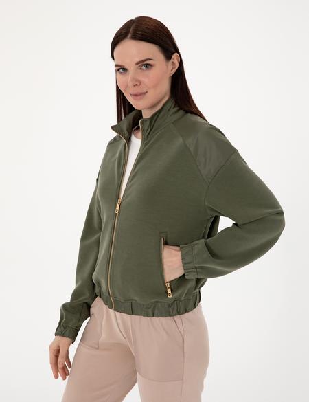 Haki Comfort Fit Örme Hırka - 50301345012