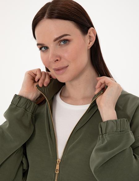 Haki Comfort Fit Örme Hırka - 50301345012