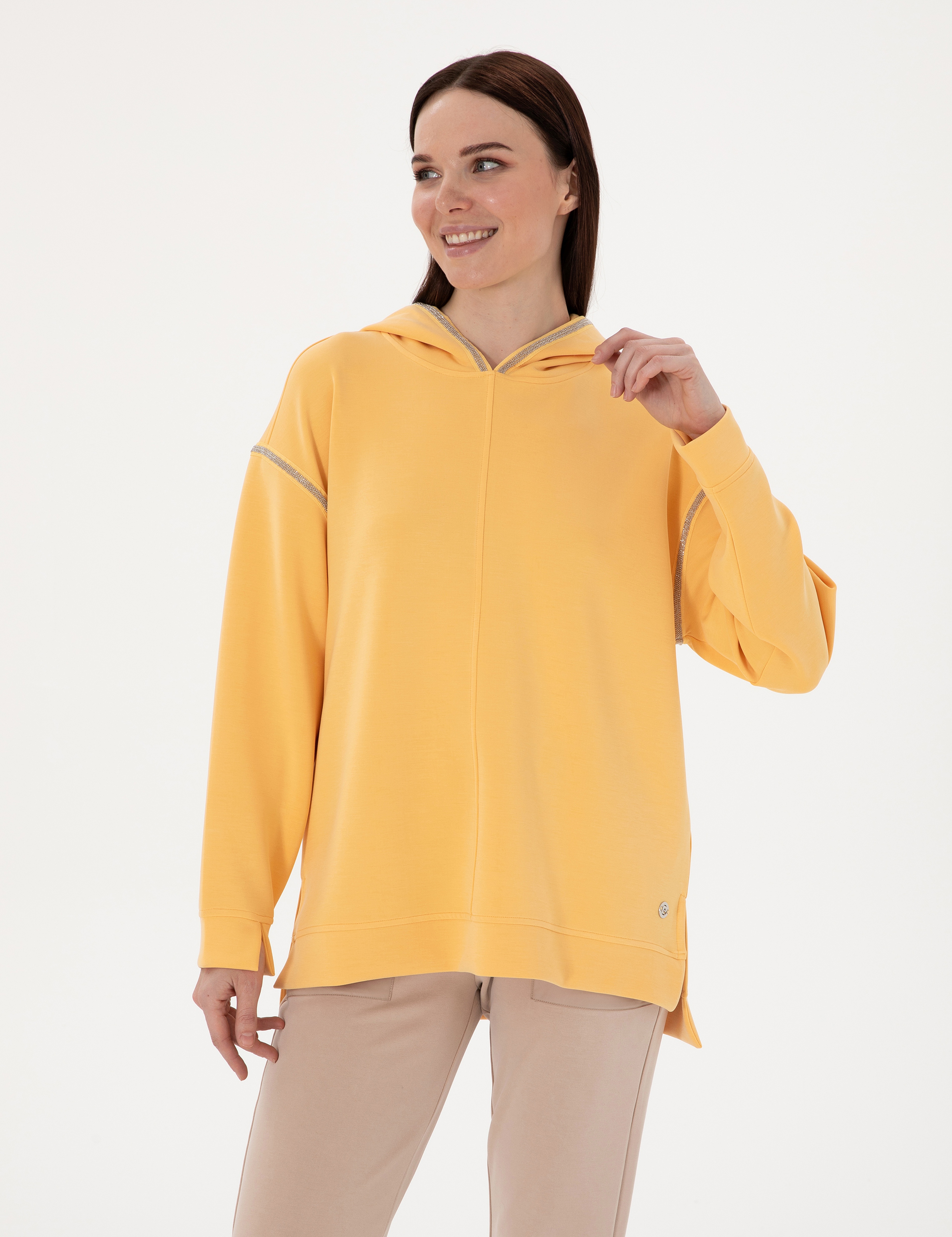 Sarı Oversize Sweatshirt - Image 1