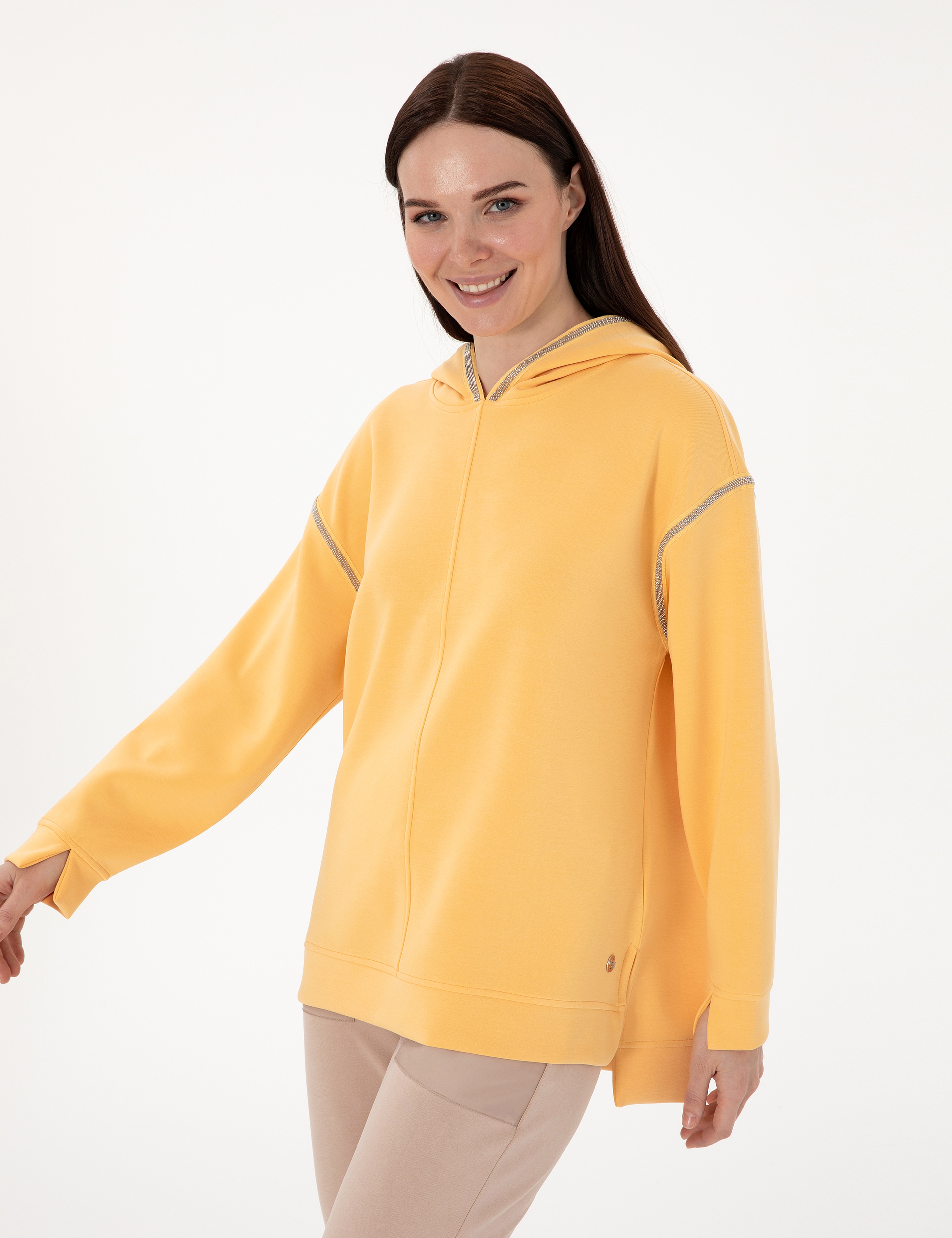 Sarı Oversize Sweatshirt - Image 3