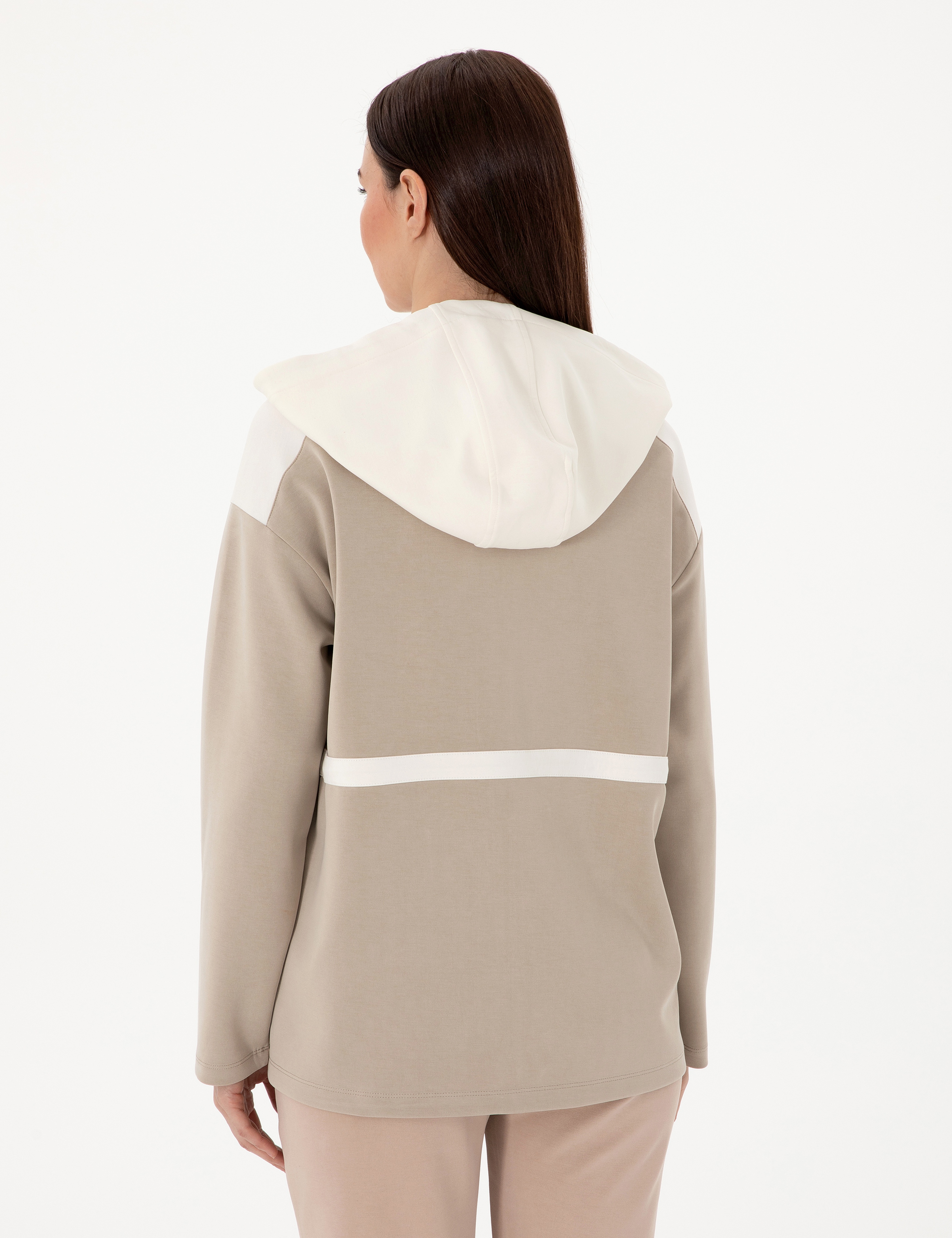 Kum Oversize Örme Hırka - Image 5