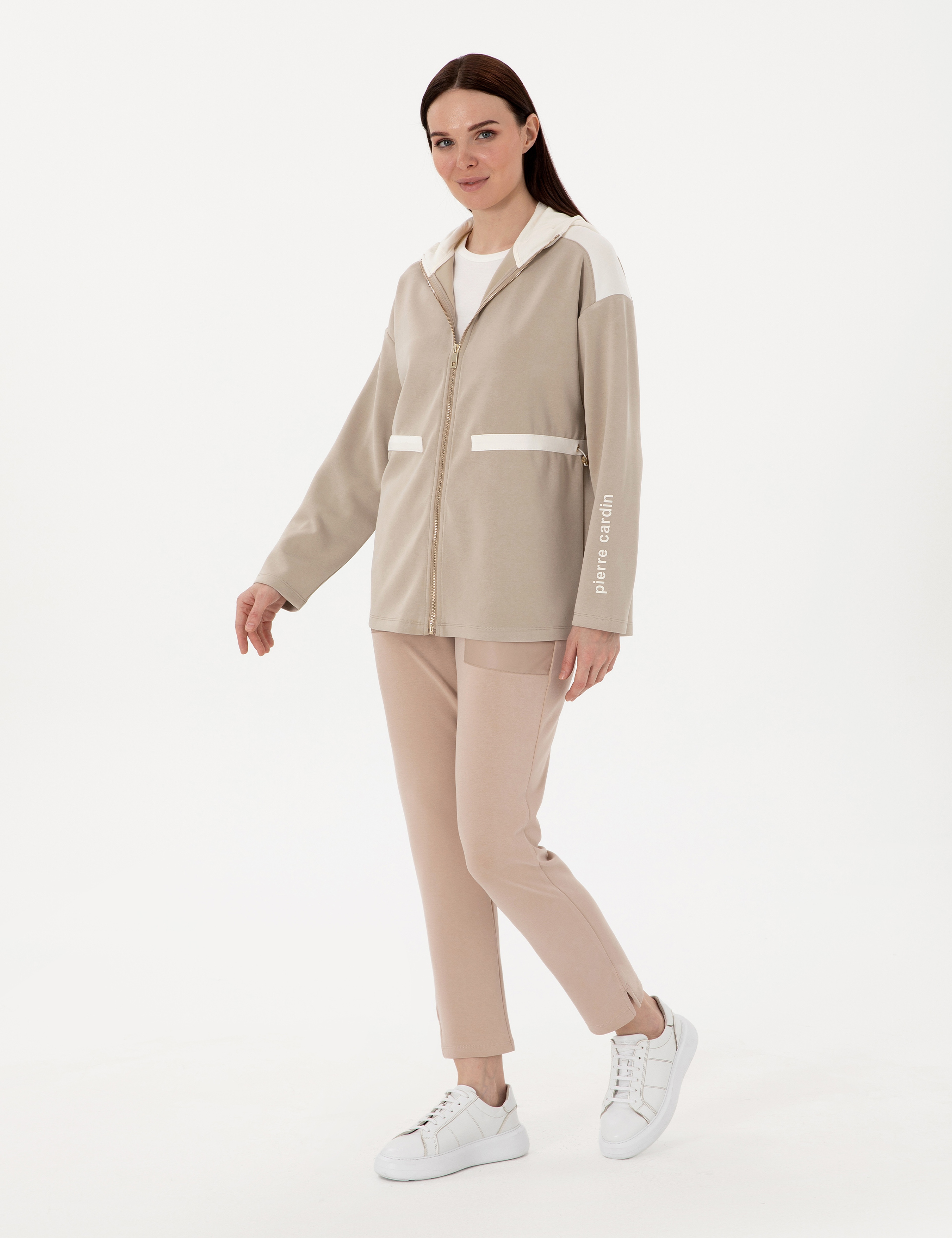 Kum Oversize Örme Hırka - Image 4