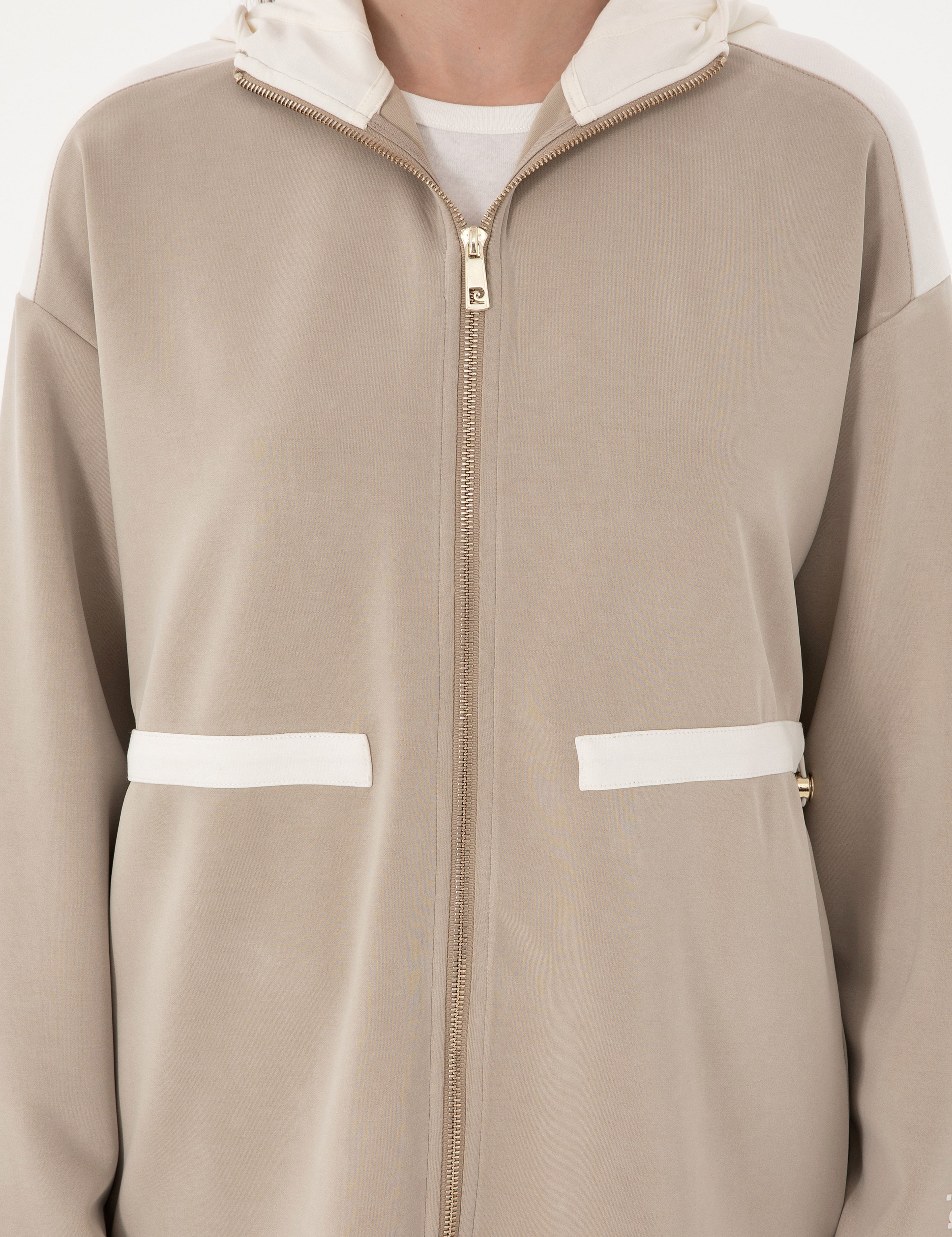 Kum Oversize Örme Hırka - Image 6