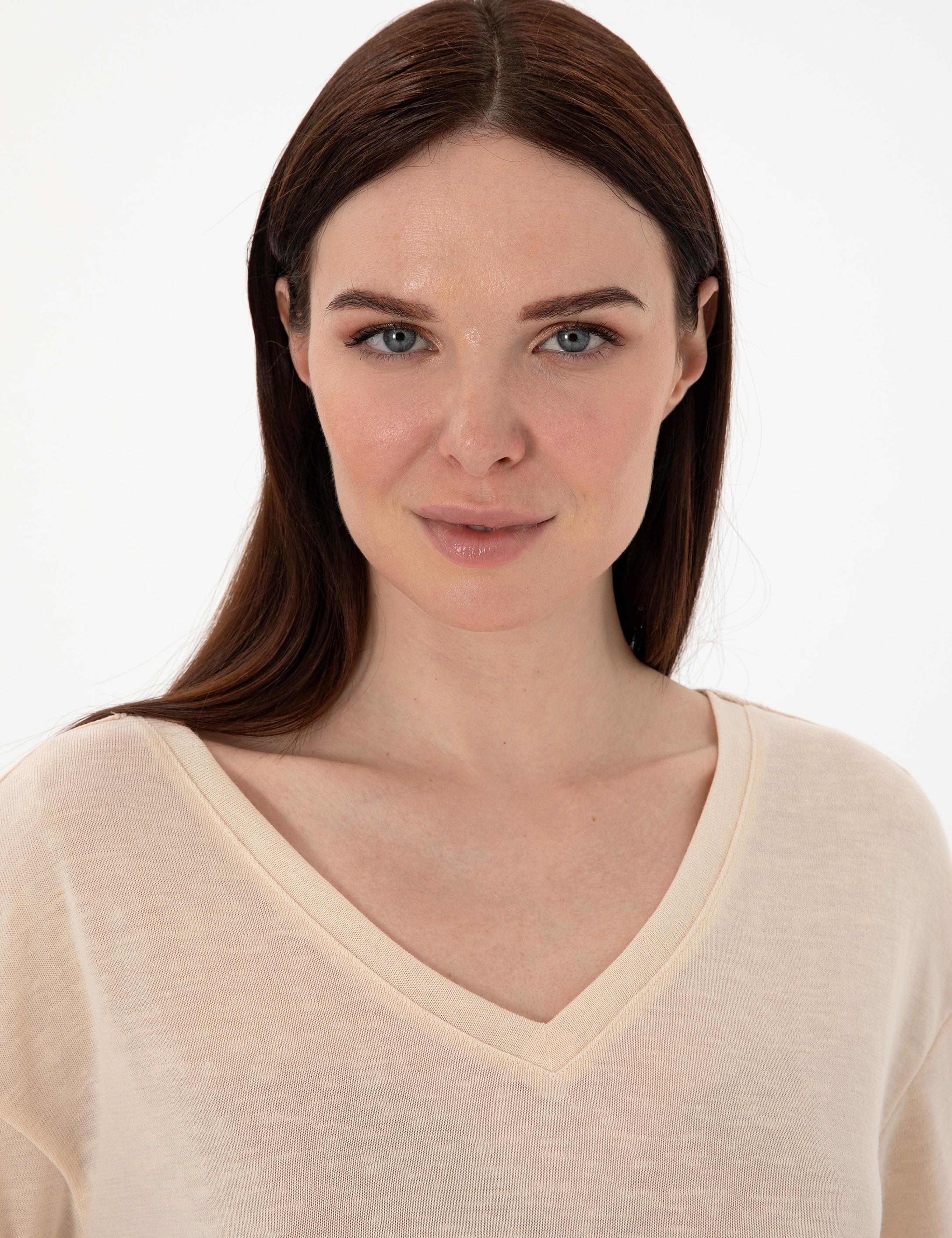 Krem Comfort Fit Tişört