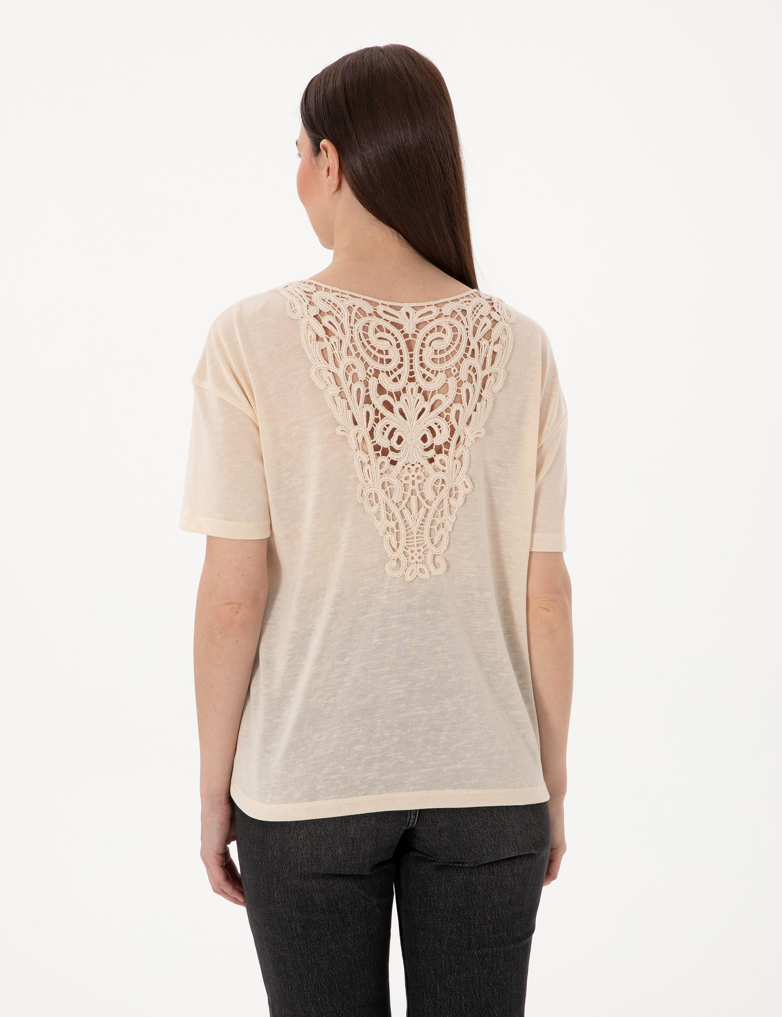 Krem Comfort Fit Tişört