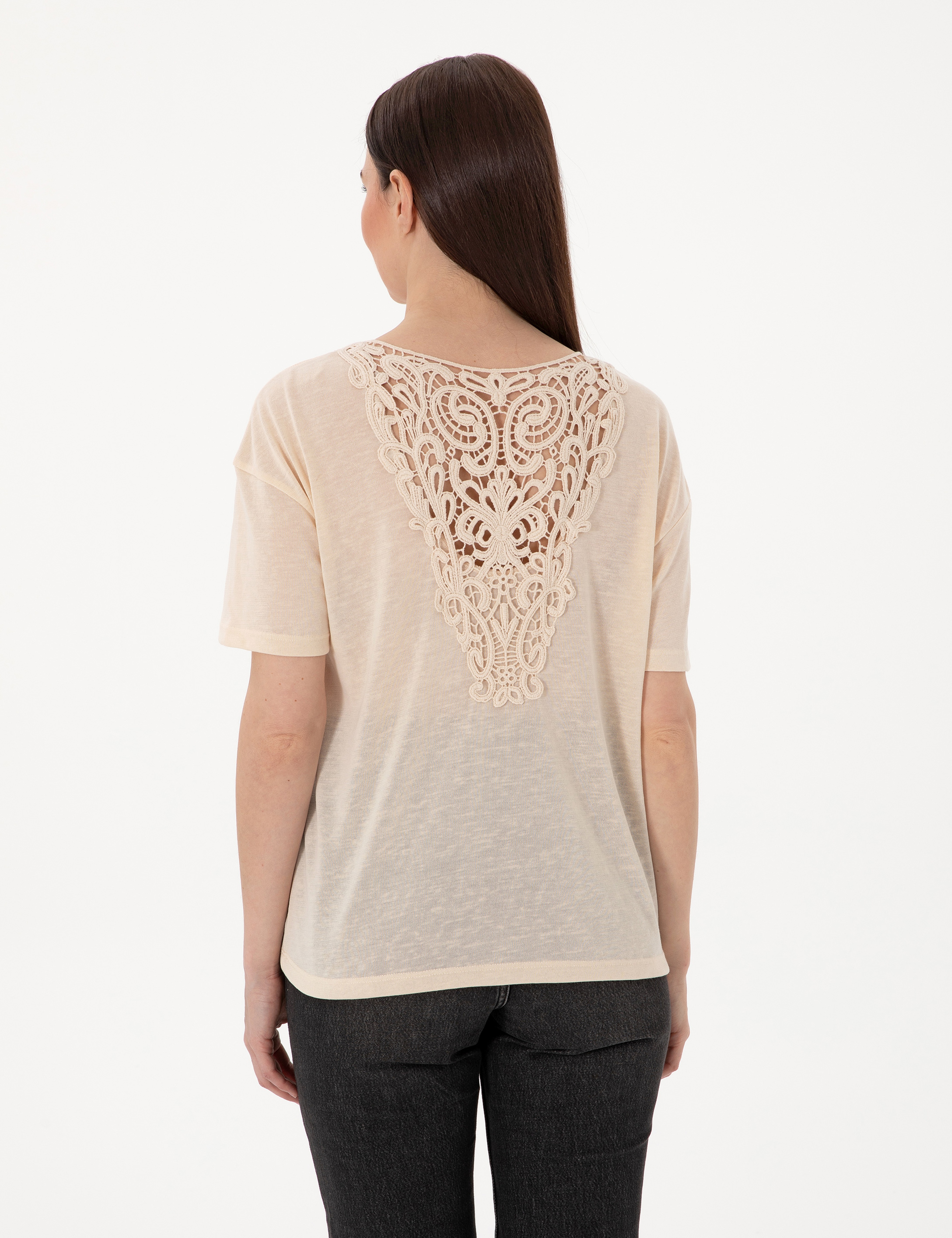Krem Comfort Fit Tişört