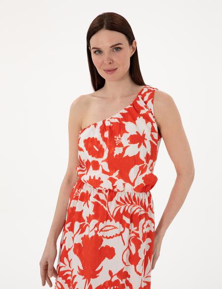 Kırmızı Comfort Fit Dokuma Elbise - 50301063012