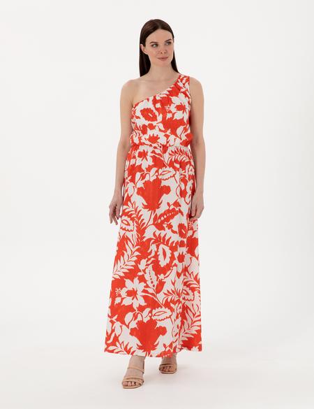 Kırmızı Comfort Fit Dokuma Elbise - 50301063012