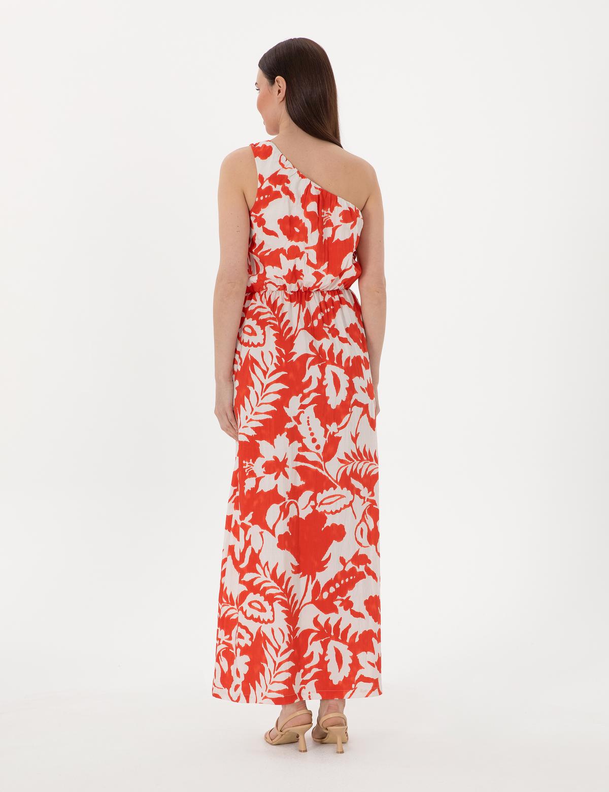 Kırmızı Comfort Fit Dokuma Elbise - 50301063012