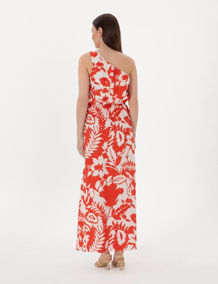 Kırmızı Comfort Fit Dokuma Elbise - 50301063012